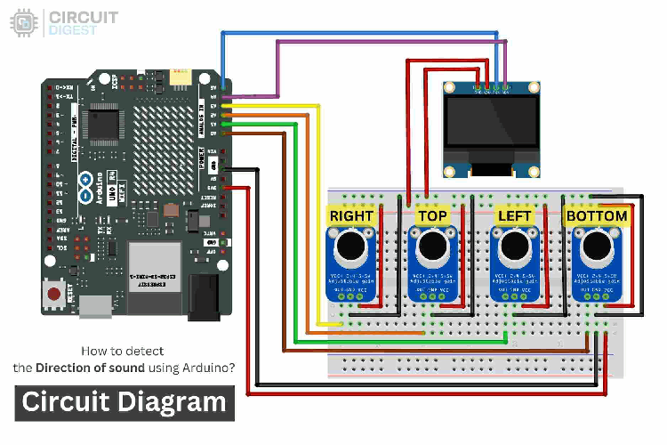 Arduino Sound Direction Detection Circuit Diagram