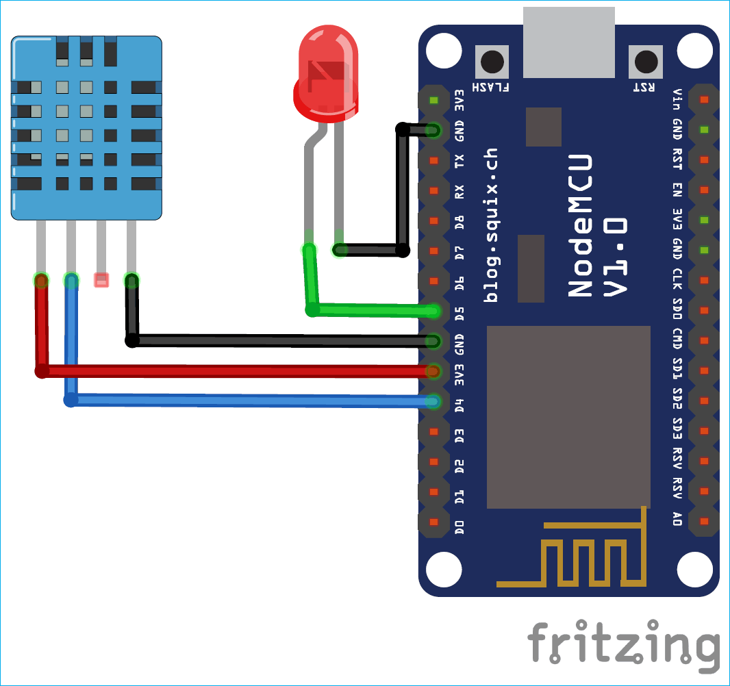 Circuit Diagram for Installing and Testing MQTT Broker on Raspberry Pi