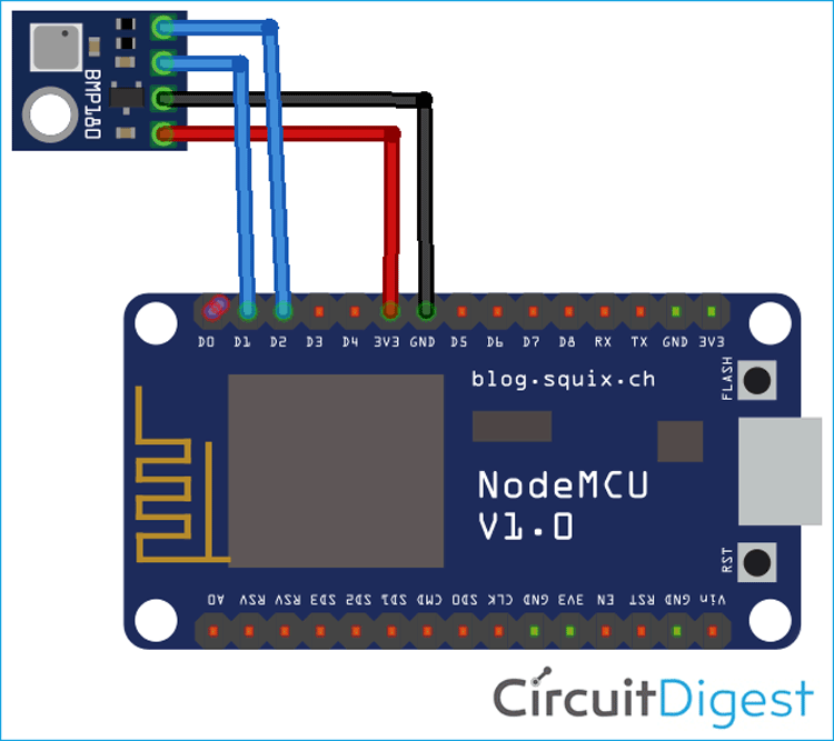 ESP8266 Data Logger Circuit Diagram