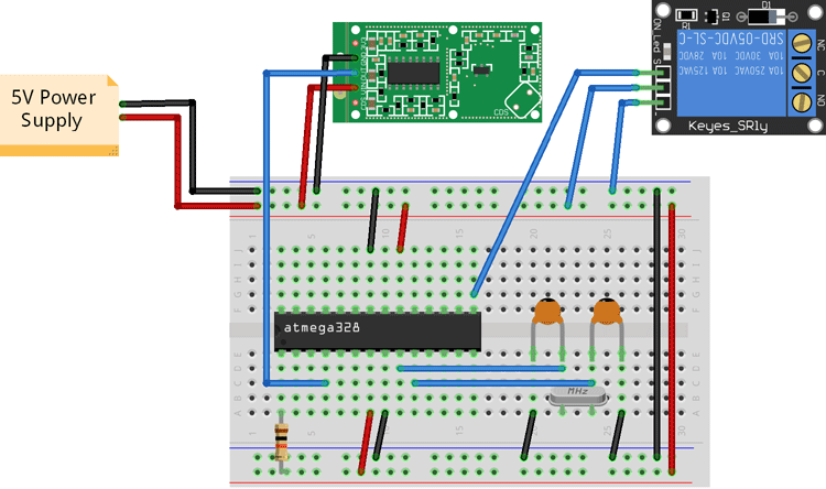 Motion Controlled Room Fan Circuit Diagram