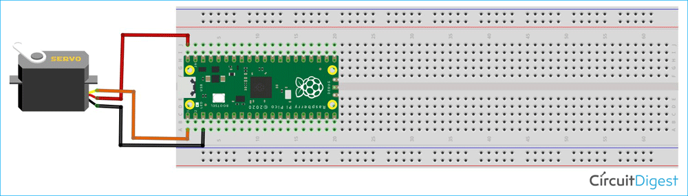 Raspberry Pi Pico Servo Motor Control Circuit Diagram