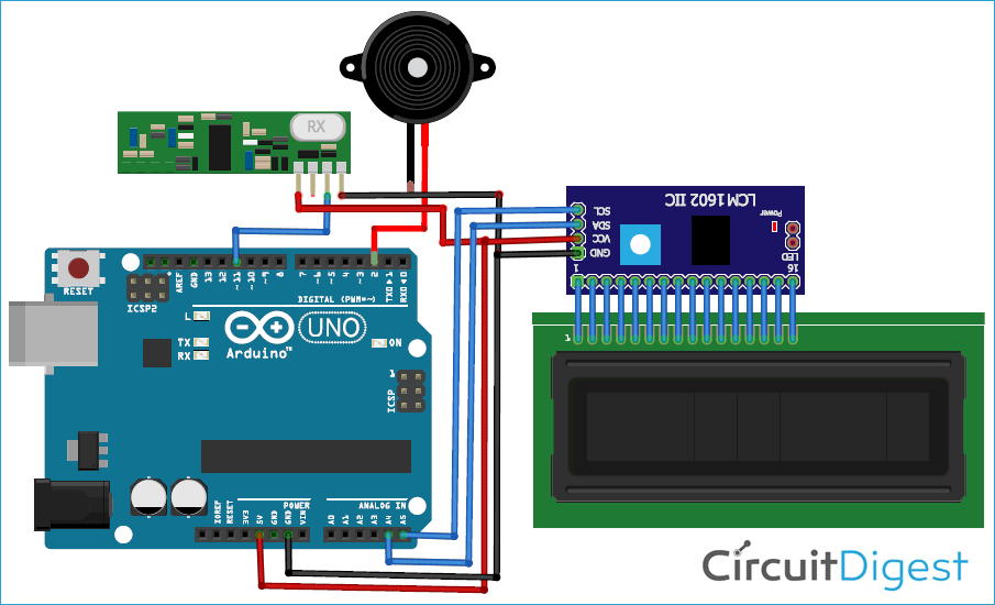 Smart Restaurant Menu Ordering System using Arduino Circuit Diagram