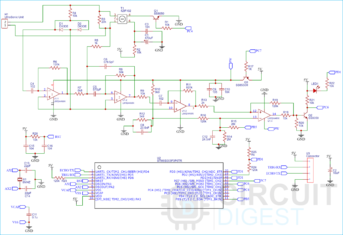 Ultrasonic Sensor Module Schematic