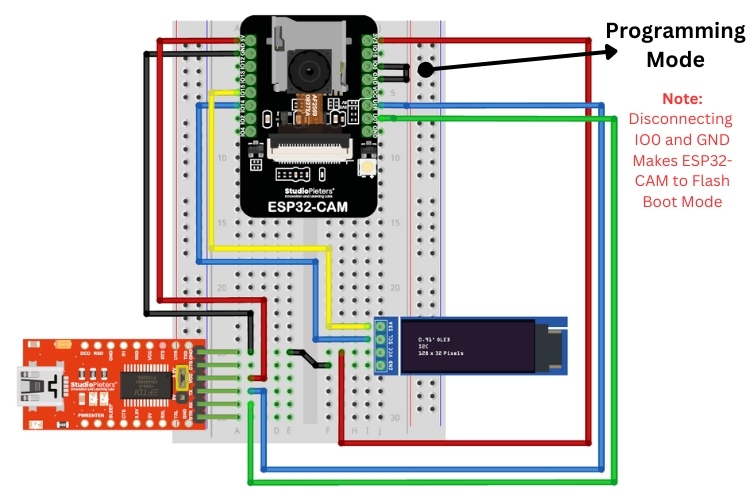 Circuit Connection Image for ESP32CAM Face Recognition 