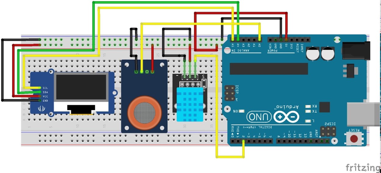 Connection Circuit of Air Quality Monitoring System