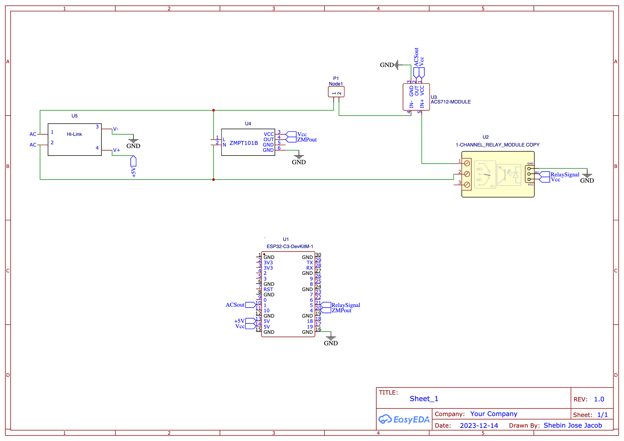 ESP32 Current Sensor Circuit