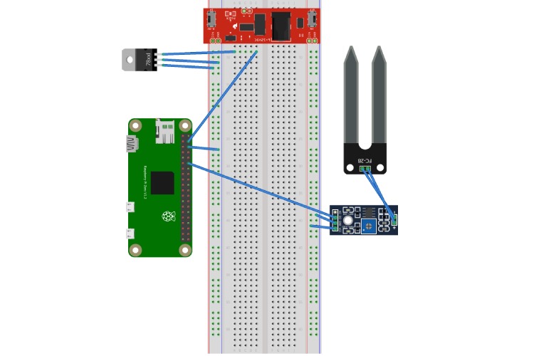 Circuit Diagram of Soil Moisture Alert and Prediction System