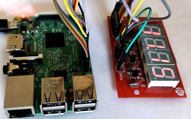 4-digit 7-segment display module and raspberry-pi