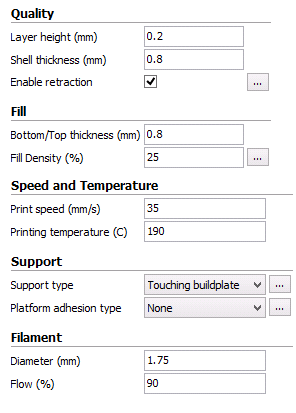 BBB robot 3D printing details