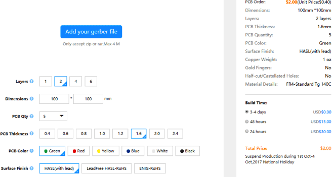 ordering pcb from jlcpcb upload gerber file