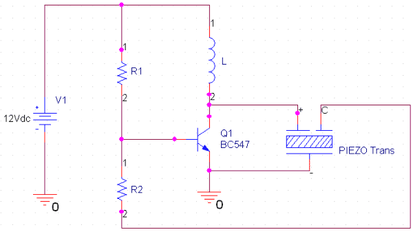 Internal circuit of piezo buzzer