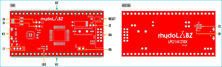 ARM7 LPC2148 Top and Bottom View