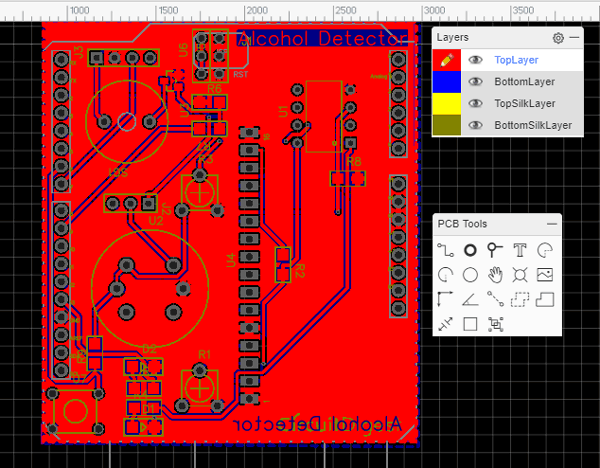 Alcohol Detector Circuit PCB Top layer