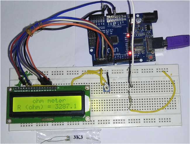 Arduino Ohm Meter in action