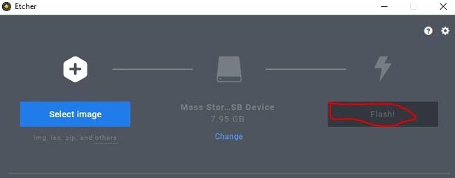 Balena Etcher Flasher used for Installing Raspbian