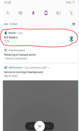 Battery indication using ESP BLE Serve