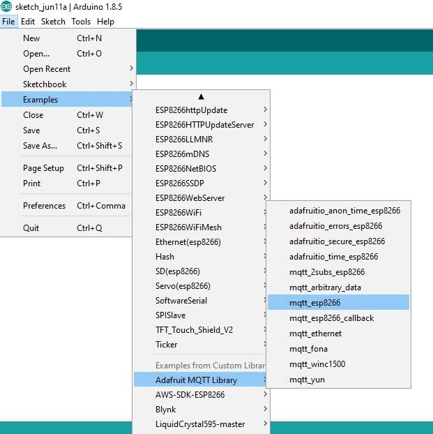 Edit Example code of mqtt ESP8266