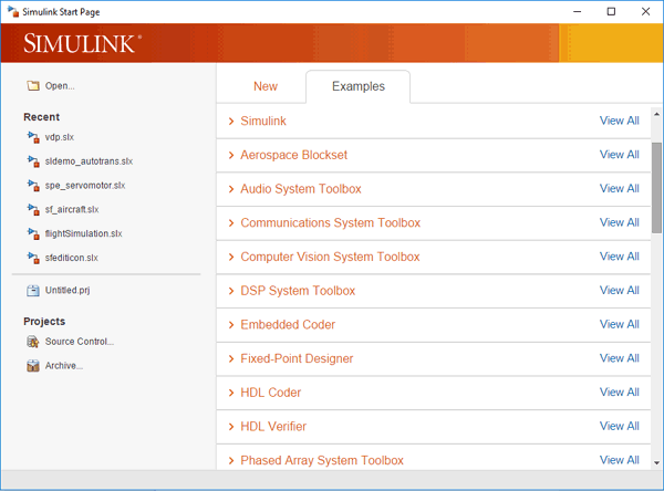 Examples of Simulink