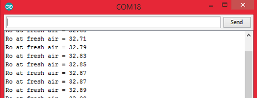 Getting value of Ro on serial port