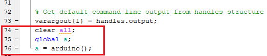 Initializing Arduino in MATLAB