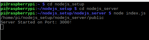 Pi launched nodejs webserver for controlling LED