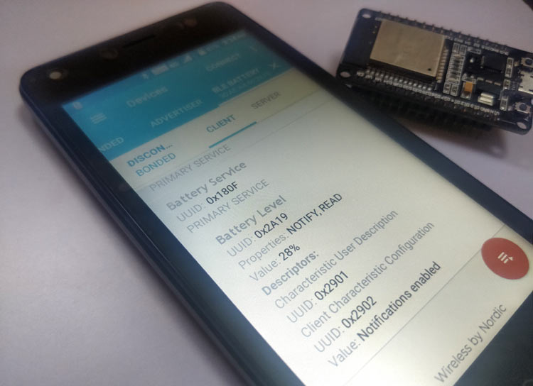 Preparing the hardware for Battery Level Indication using ESP BLE Server