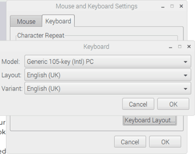 Raspberry Pi Keyboard Selection