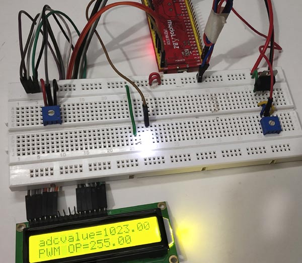 Testing Pulse width Modulation (PWM) using ARM7-LPC2148