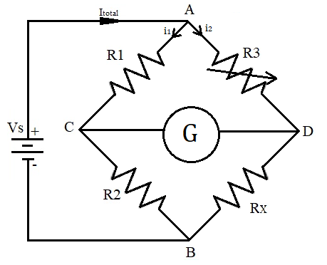 Wheatstone bridge circuit diagram