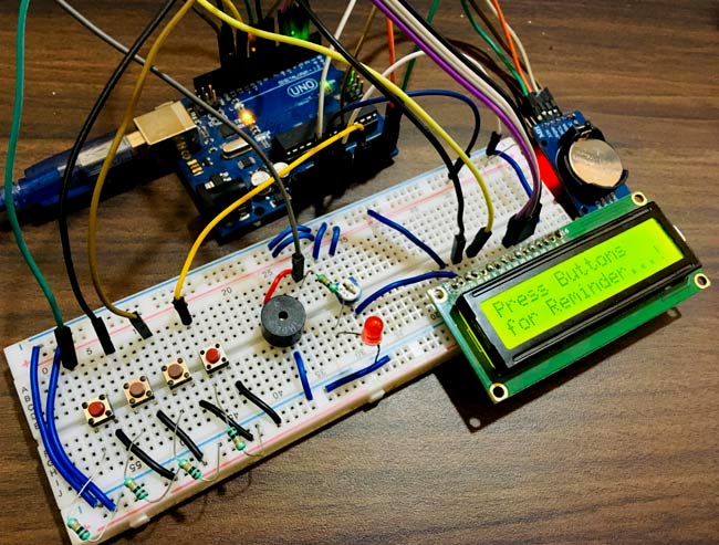 Circuit Hardware Medicine Reminder Using Arduino