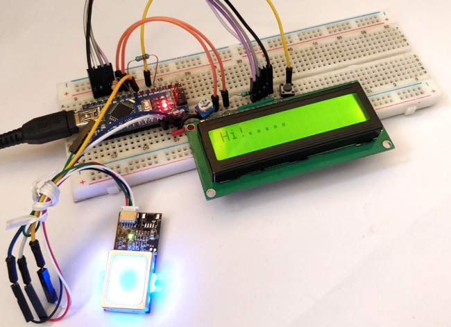  Arduino GT511C3 Finger Print Sensor Circuit Connections