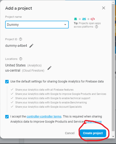 Developing Project for Controlling LED using Google Firebase