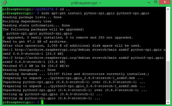 Installed GPIO Package in Pi for Lora