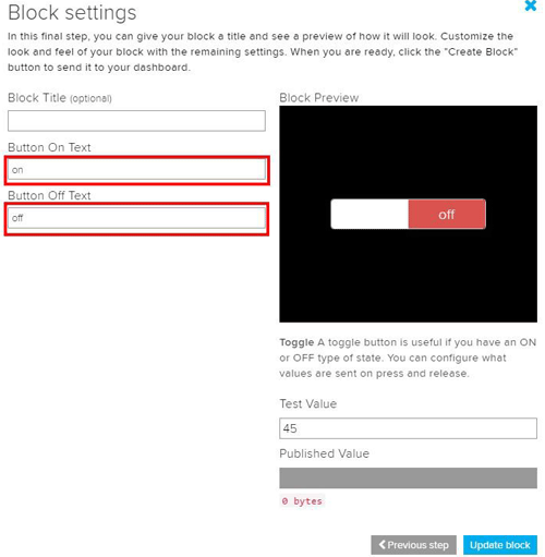 Adafruit IO Block Setting