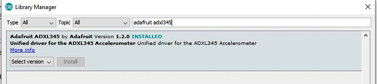 Adafruit ADXL345Library