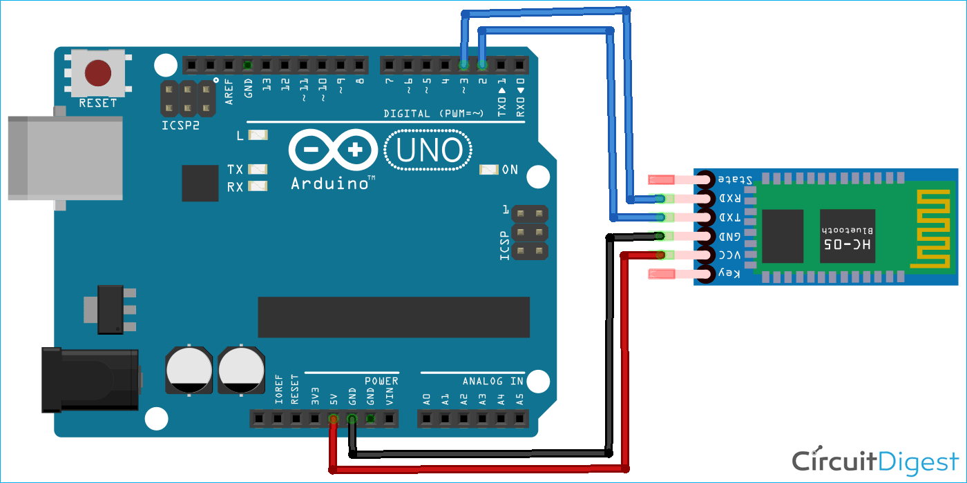 Arduino Bluetooth Circuit Diagram