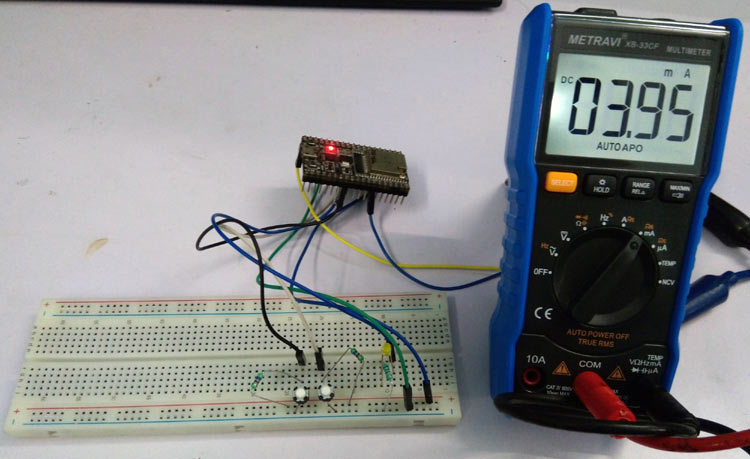 ESP32 Deep Sleep Mode Current Consumption