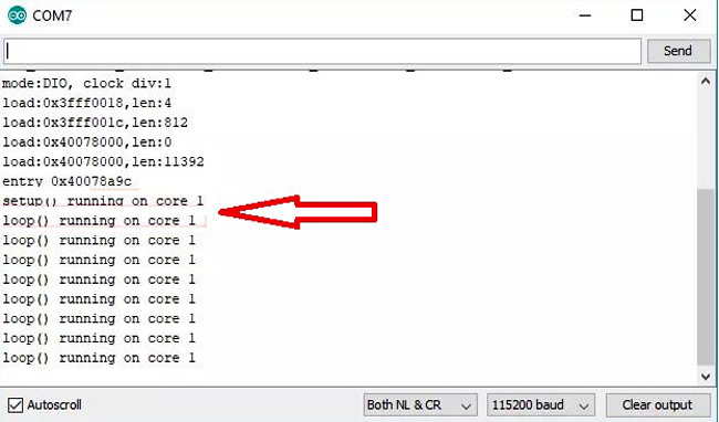 ESP32 Dual Core Serial Monitor