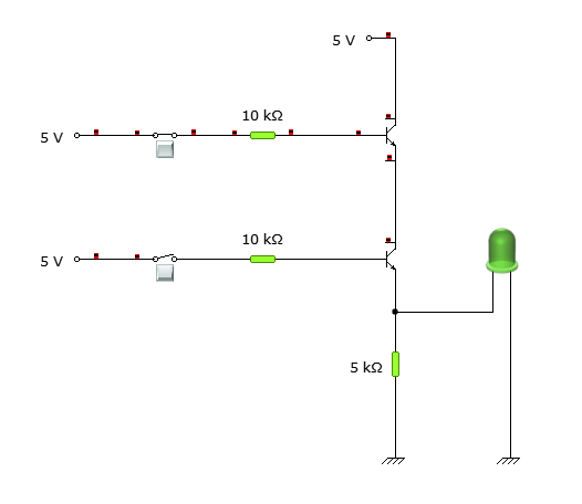 Schematic Diagram When A=1 and B=0