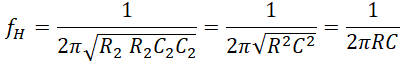 Second Order Butterworth Low Pass Filter Formula