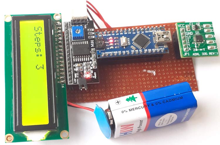 Pedometer using Arduino Working