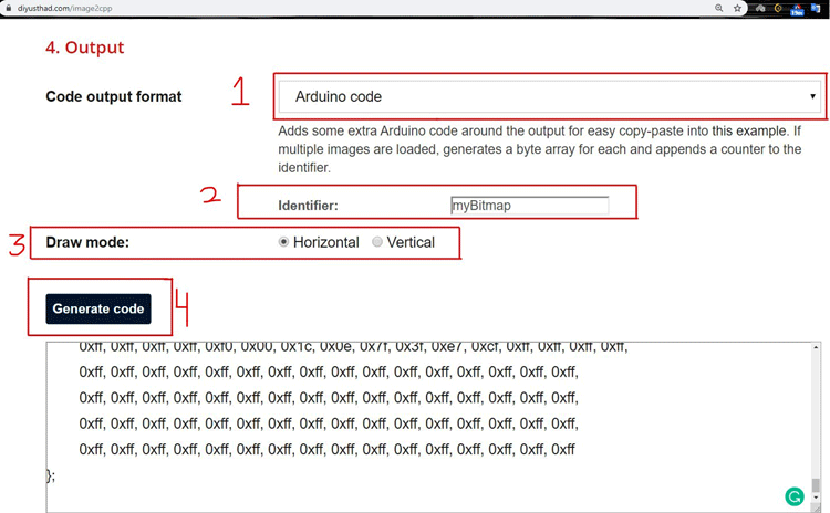 QR Code Output Section