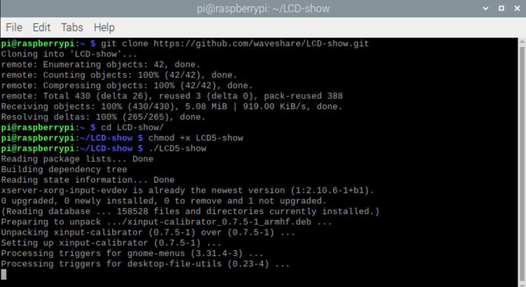 Raspberry Pi Commands for TFT LCD