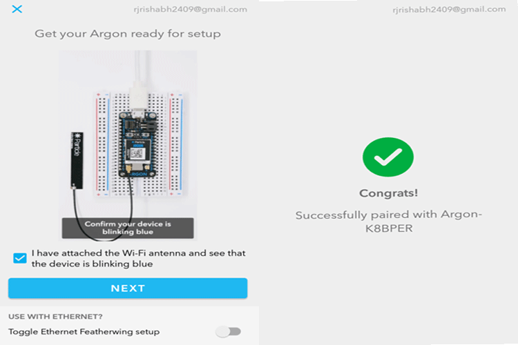 Setup Particle Argon