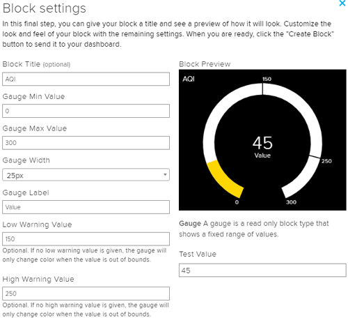 Adafruit Block Settings