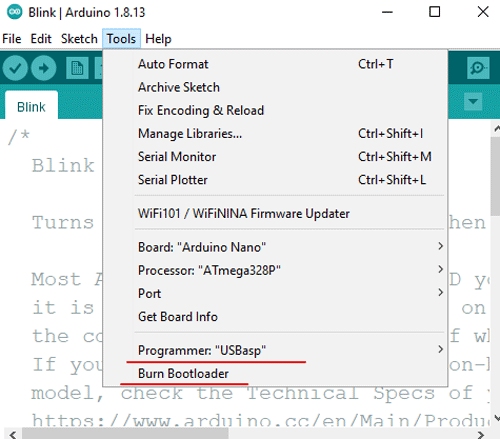 Arduino IDE Bootloader