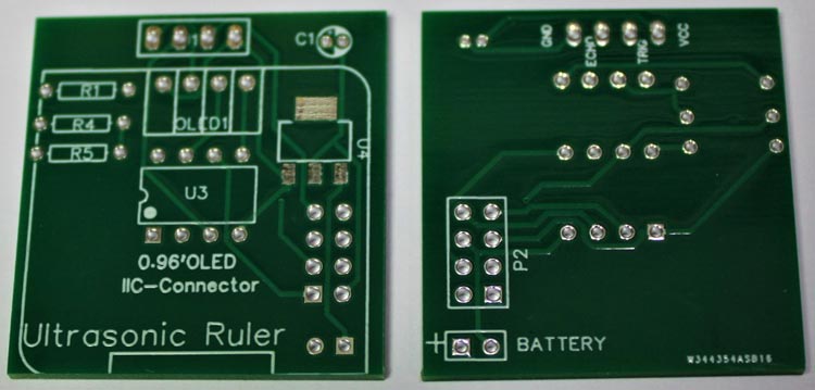 Attiny85 Ultrasonic Ruler PCB