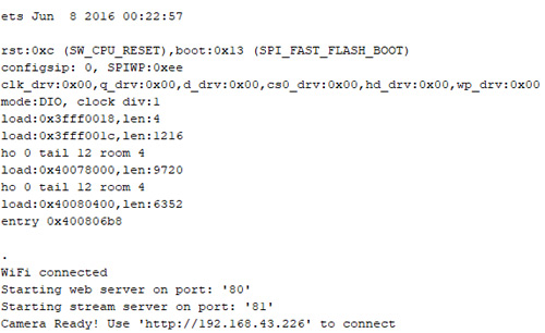 ESP32 IP Address and Port No. on Serial Monitor