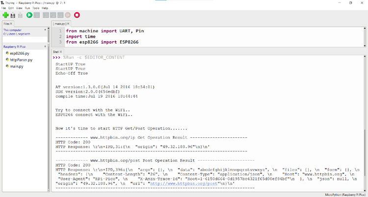 Debugging Communication between ESP8266-01 WiFi module and RaspberryPi Pico