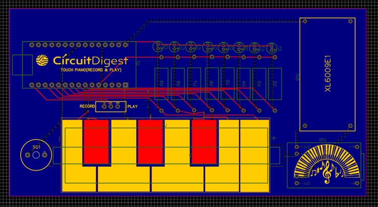 Touch Capacitive Piano PCB 